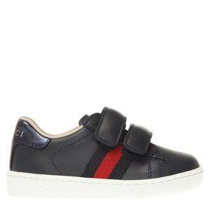 $395 GUCCI KIDS WEB DETAIL SNEAKERS SIZE EU 29 / 12 US NAVY